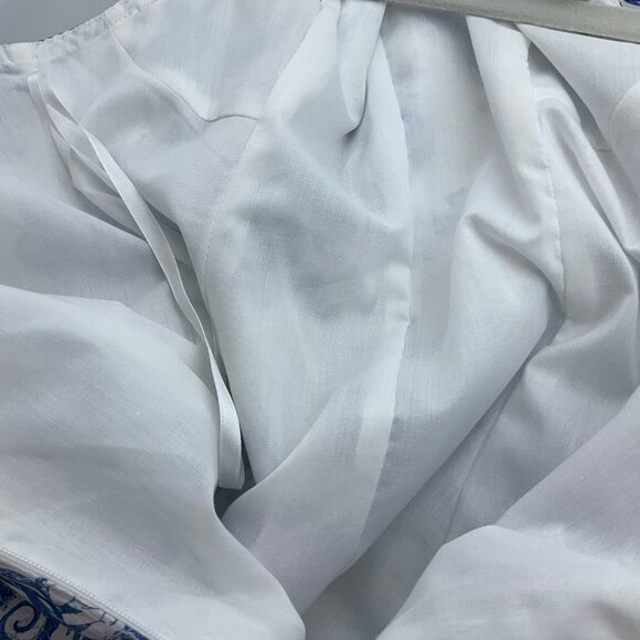 New Avec Les Filles 6 Blue White Toile Sea Creatures Mermaid Seahorse Midi dress - Picture 13 of 16